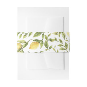 Bandeau De Faire-part Vert jaune d'aquarelle de verdure de citrons