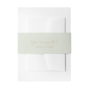 Bandeau De Faire-part Vert menthe Deux Mariage monogramme