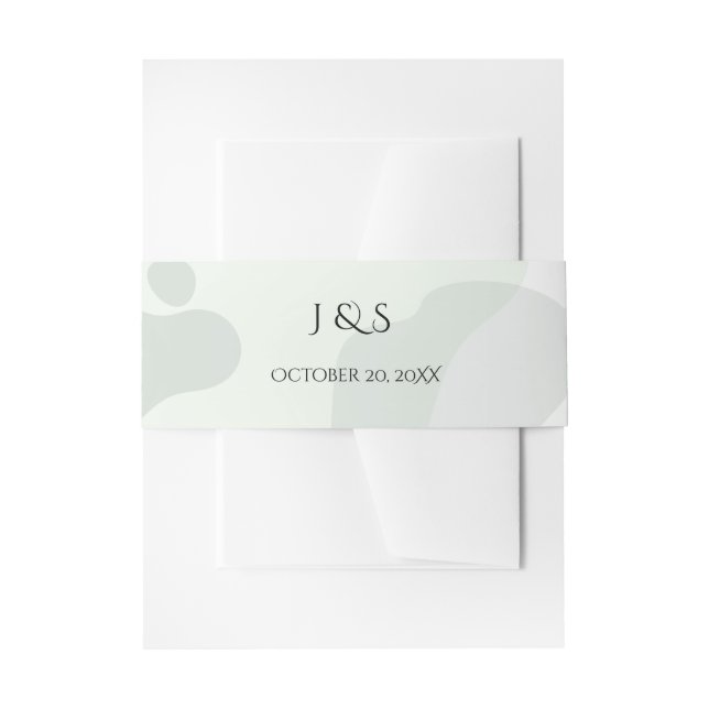 Bandeau De Faire-part Vert organique Mariage Abstrait géométrique (Devant example)