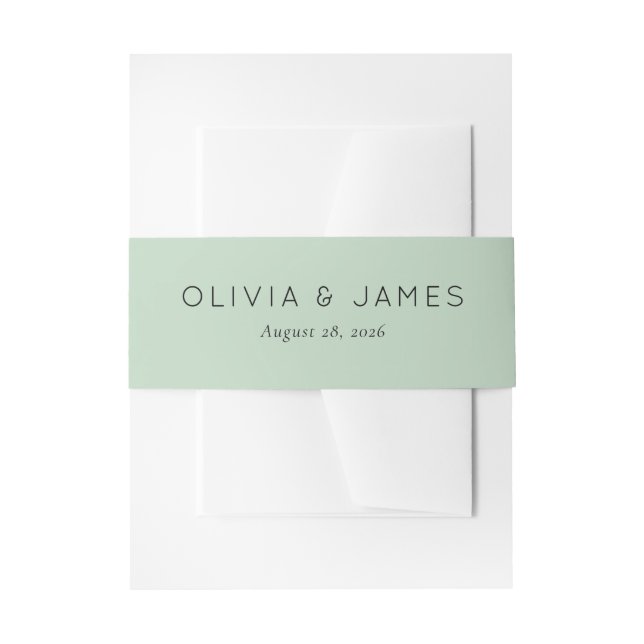 Bandeau De Faire-part Vert pastel calme typographique (Devant example)
