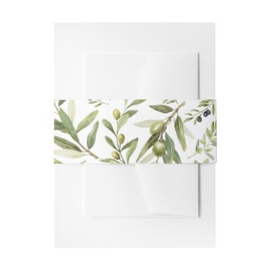 Bandeau De Faire-part Vert sauge aquarelle Chic Country Français Olives