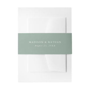 Bandeau De Faire-part Vert sauge foncé élégant   Mariage personnalisé