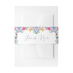 Bandeau De Faire-part Vibrant mexicaine Fiesta Style Mariage arc-en-ciel
