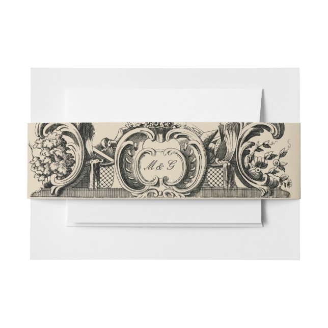 Bandeau De Faire-part Vintage Baroque Rococo Mariage (Devant Example)