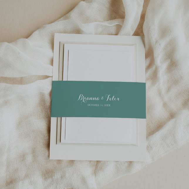 Bandeau De Faire-part Vintage Calligraphie Mariage vert (Créateur téléchargé)