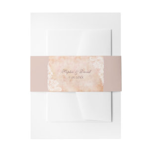 Bandeau De Faire-part Vintage dentelle Rose Vieux Papier MariageMariage