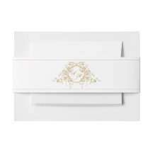 Vintage Français Élégant or Flora Monogram Mariage