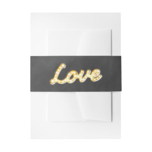 Bandeau De Faire-part Vintage Marquee Lights Belly Band - tableau noir