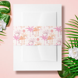Bandeau De Faire-part Vintage Palm Tree Mariage tropical