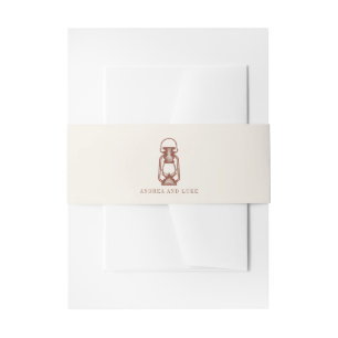 Bandeau De Faire-part Vintage Rustique Mariage de lanterne en terre cuit