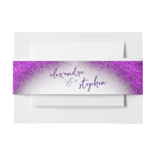 Bandeau De Faire-part Violet lunatique Magenta Confetti Mariage Monogram