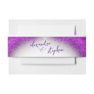 Bandeau De Faire-part Violet lunatique Magenta Confetti Mariage Monogram