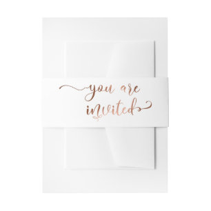 Bandeau De Faire-part Vous êtes invité Élégant Calligraphie Cuivre, Blan