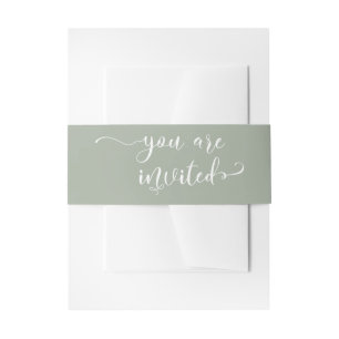 Bandeau De Faire-part Vous êtes invité Élégant Calligraphie Sage Green