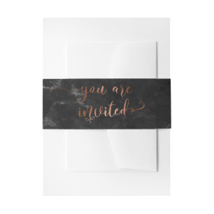Bandeau De Faire-part Vous êtes invité Élégant Script en cuivre marbre n