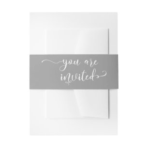 Bandeau De Faire-part Vous êtes Invité Typographie Elegant Grey and Whit
