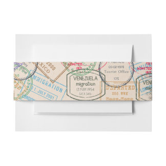 Bandeau De Faire-part Voyage de timbres de passeport