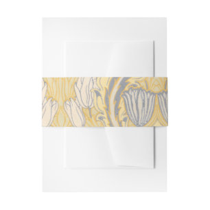 Bandeau De Faire-part Walter Crane Blue White Tulips & Acanthus
