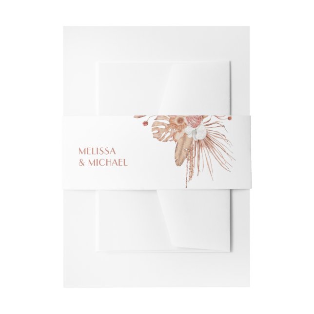 Bandeau De Faire-part Watercolor Boho Wedding Thank You (Devant example)