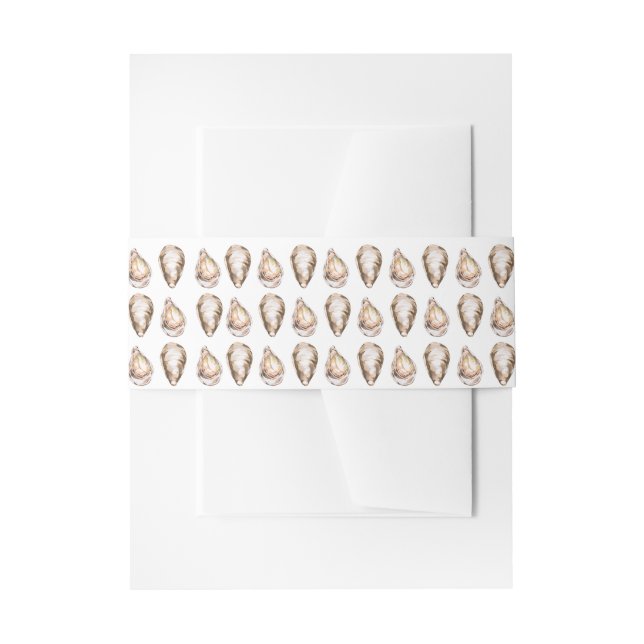 Bandeau De Faire-part Watercolor Coastal Oyster Wedding  (Devant example)