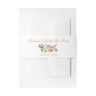 Bandeau De Faire-part Watercolor Floral Rose Bride Tea Party