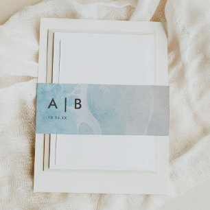 Bandeau De Faire-part Watercolor Summer Beach Wedding