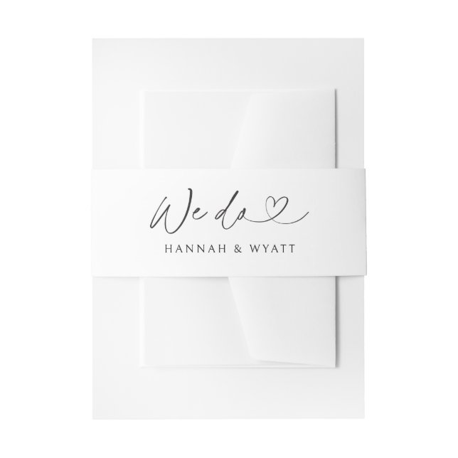 Bandeau De Faire-part We Do Minimal Heart Chic Wedding Script Belly Band (Devant example)
