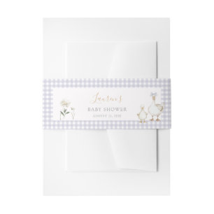 Bandeau De Faire-part Whimsical Silly Goose Purple En vichy Baby shower