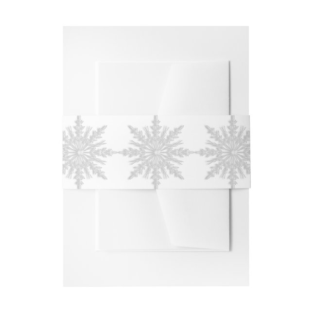 Bandeau De Faire-part White Snowflakes Mariage d'hiver (Devant example)