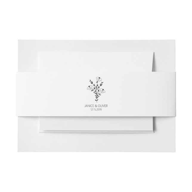 Bandeau De Faire-part Wildflowers Wedding Monogram in Black (Devant Example)
