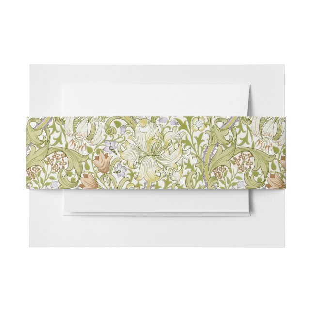 Bandeau De Faire-part William Morris Jardin Fleur de Lys Classique (Devant Example)