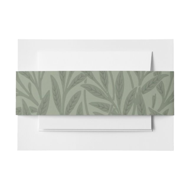 Bandeau De Faire-part William Morris Motif Saule Antique Vert Sauge (Devant Example)