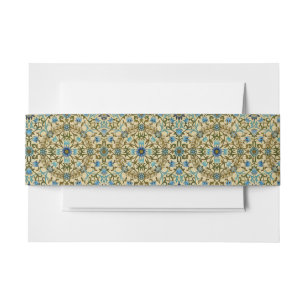 Bandeau De Faire-part William Morris Vintage Blue Motif Sans Couture