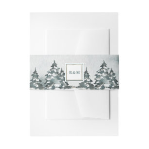 Bandeau De Faire-part Winter Wonderland   Arbres neigeux