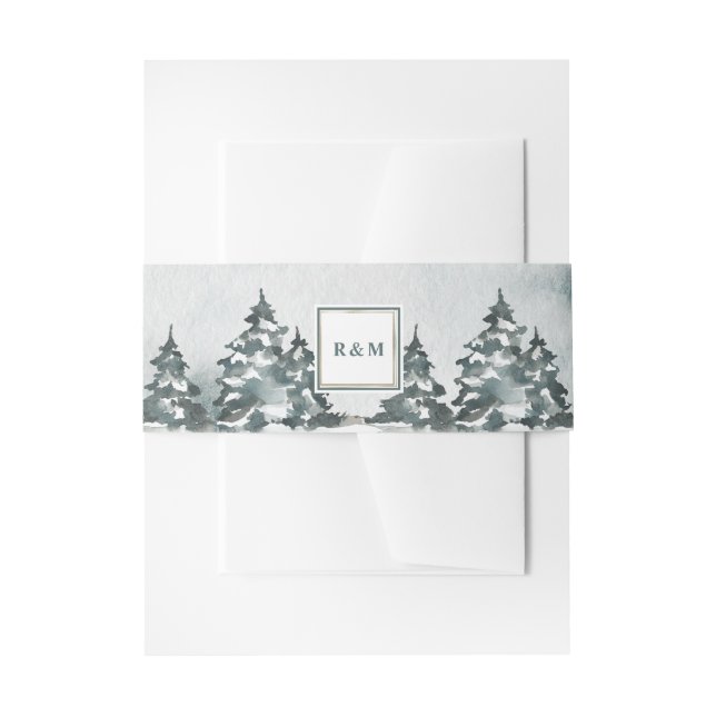 Bandeau De Faire-part Winter Wonderland | Arbres neigeux (Devant example)