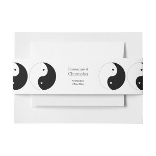 Bandeau De Faire-part Yin Yang Mariage Design Coeurs Noir Et Blanc