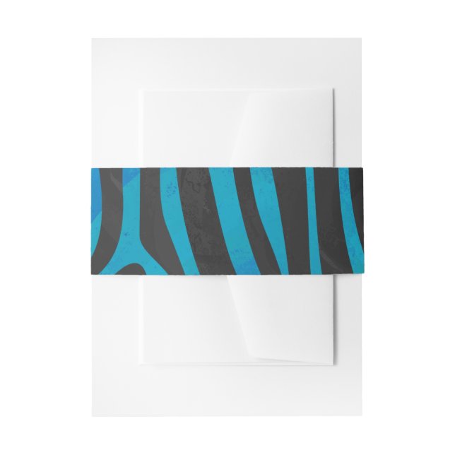 Bandeau De Faire-part Zebra Black et Blue Print (Devant example)
