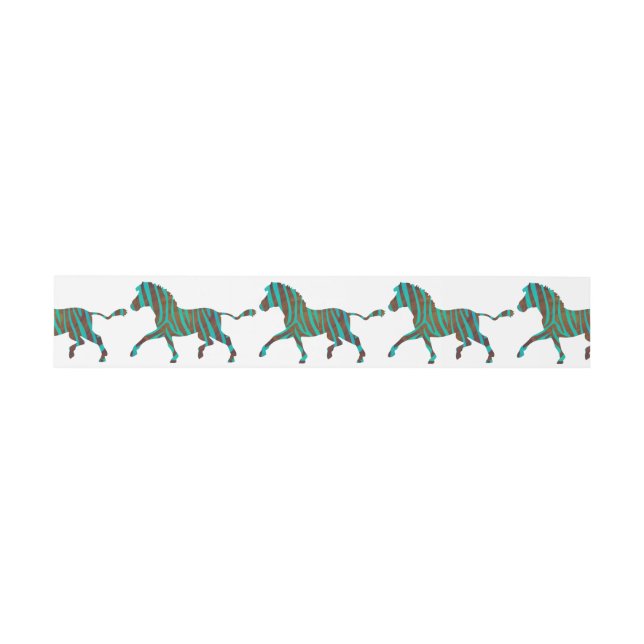 Bandeau De Faire-part Zebra Black et Green Print (Plat)