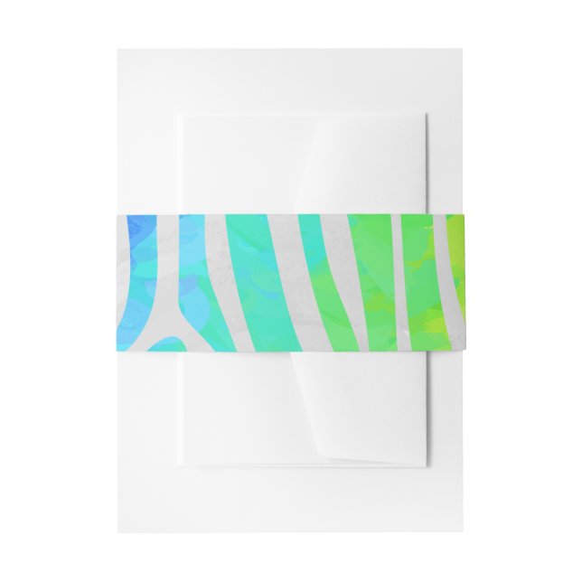 Bandeau De Faire-part Zebra Rainbow et White Print (Devant example)