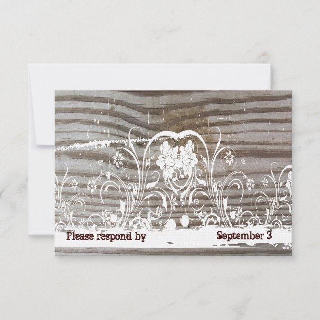 Banded Wood rsvp avec enveloppes (Devant)