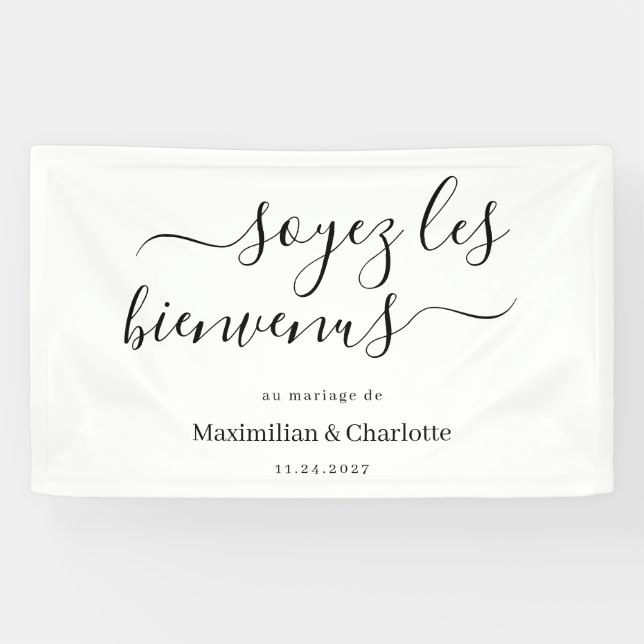 Banderole Bienvenue Mariage Moderne & Chic (Horizontal)