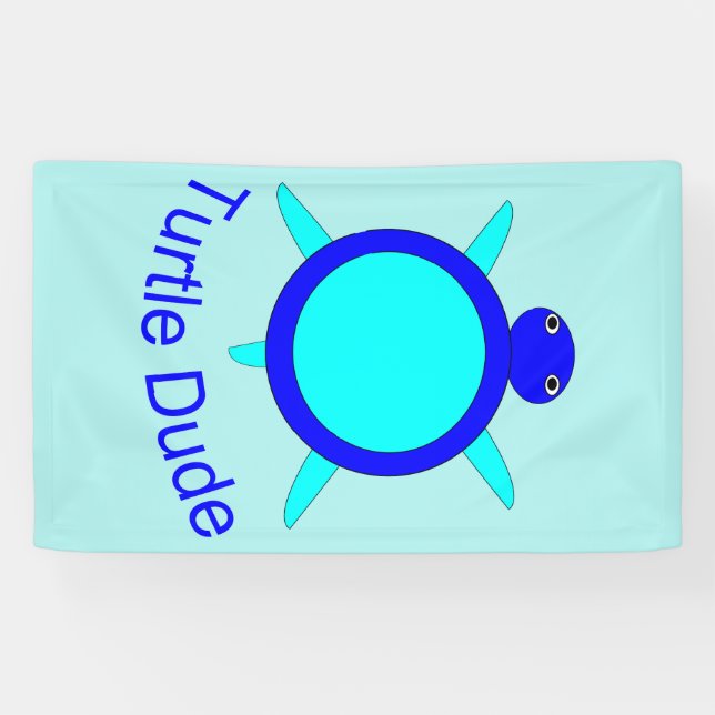 Banderole bleu clair de tortue (Horizontal)