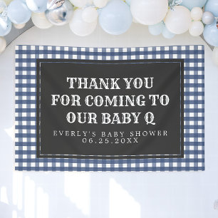 Banderole de bienvenue Baby Q Navy Plaid pour Baby