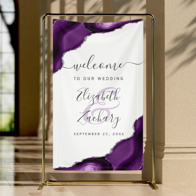 Banderole de Bienvenue de Mariage Élégante Violet  (Créateur téléchargé)