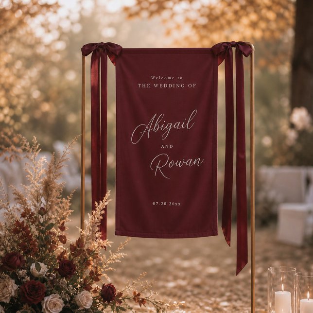 Banderole de bienvenue de mariage vertical minimal (Créateur téléchargé)