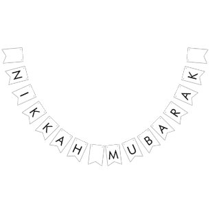 Banderole de fanions de bannière Nikkah Mubarak