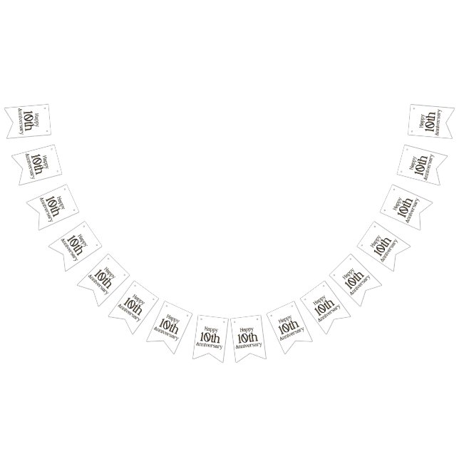 Banderole de fanions "Joyeux 10e Anniversaire" (Tout)