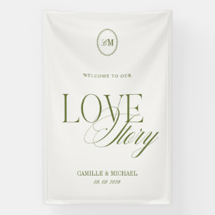 Banderole de mariage en vinyle vert olive foncé Bi