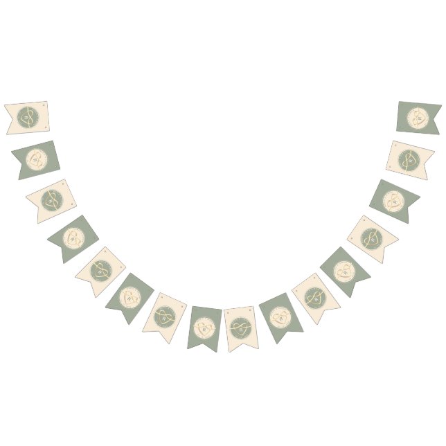 Banderole de mariage vert sauge (Tout)