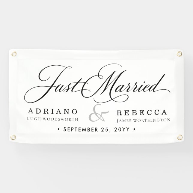 Banderole de voiture 'Juste Mariés' (Horizontal)